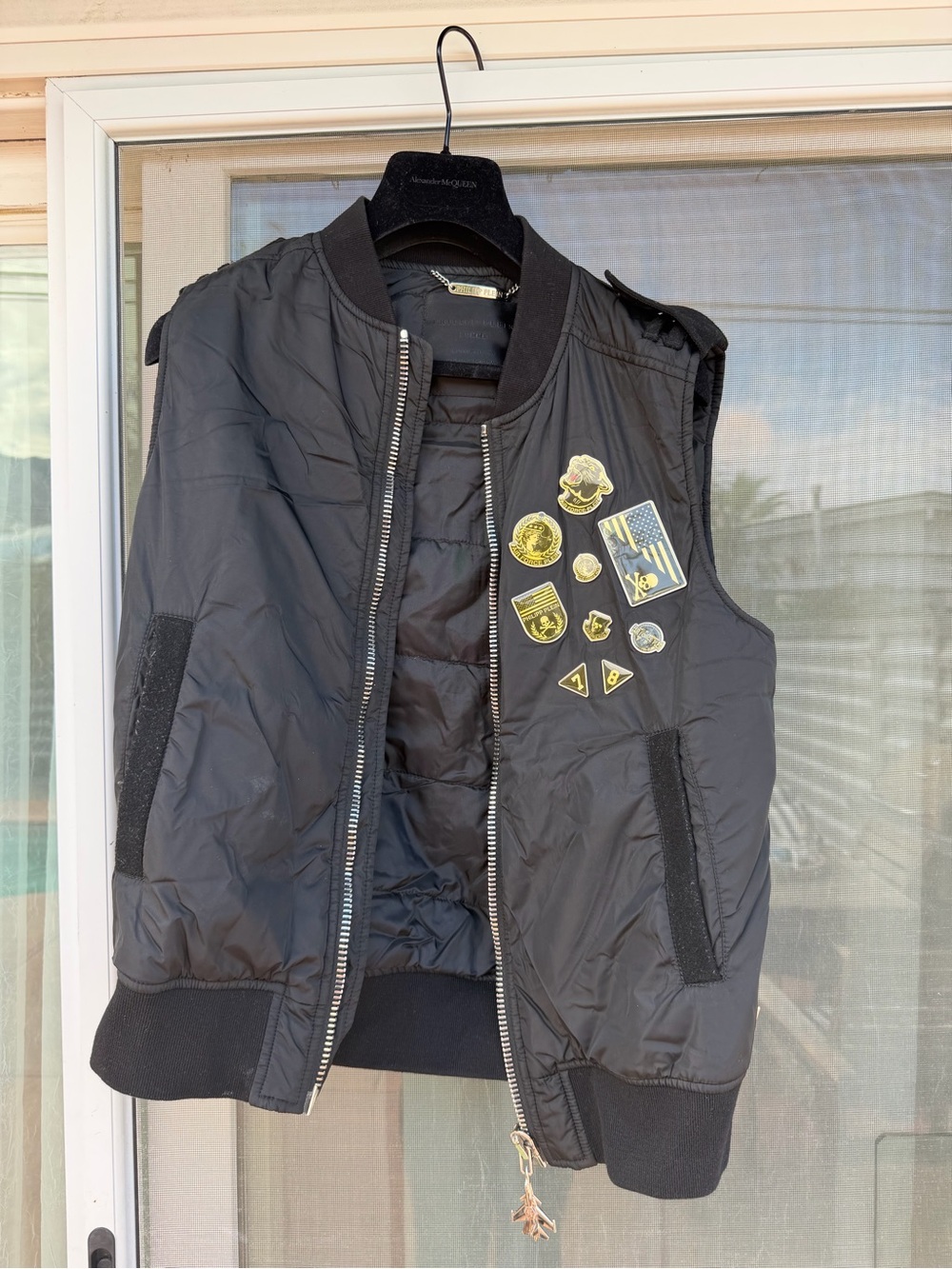 Philipp Plein Black Bomber Jacket with Gold Hardware